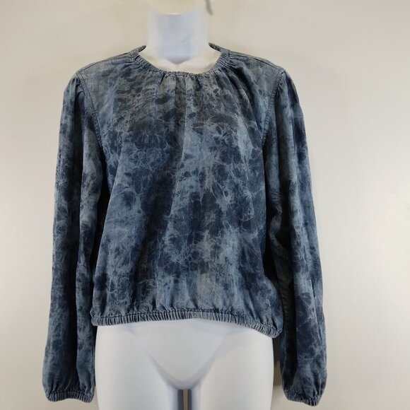 Cloth & Stone Chambray 100% Tencel Long Sleeves Blue Top Size S - Picture 1 of 12